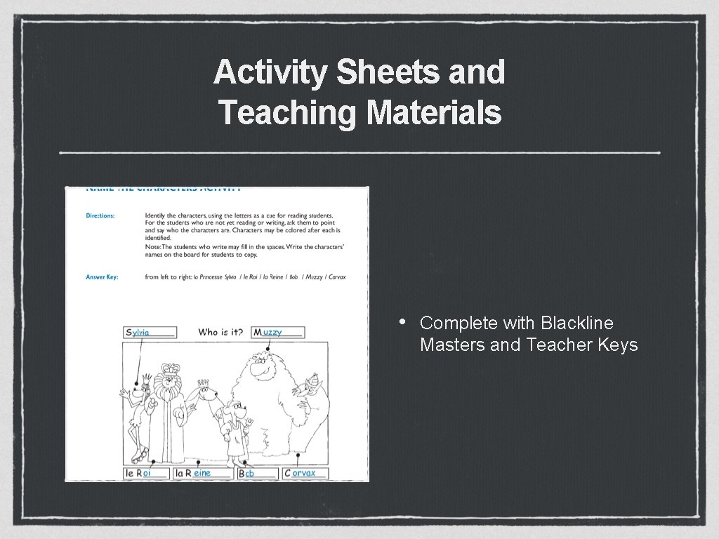 Activity Sheets and Teaching Materials • Complete with Blackline Masters and Teacher Keys 