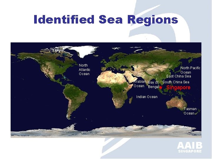 Identified Sea Regions North Atlantic Ocean North Pacific Ocean East China Sea Arabian Bay
