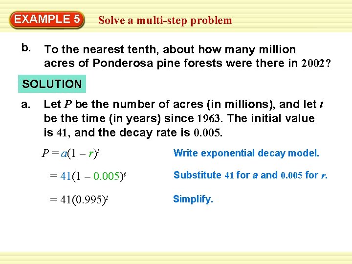 EXAMPLE Warm-Up 5 Exercises Solve a multi-step problem b. To the nearest tenth, about