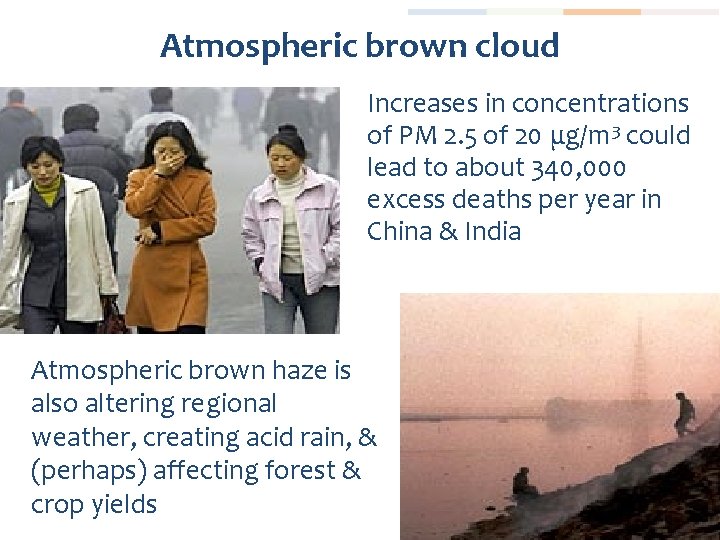 Atmospheric brown cloud Increases in concentrations of PM 2. 5 of 20 μg/m 3