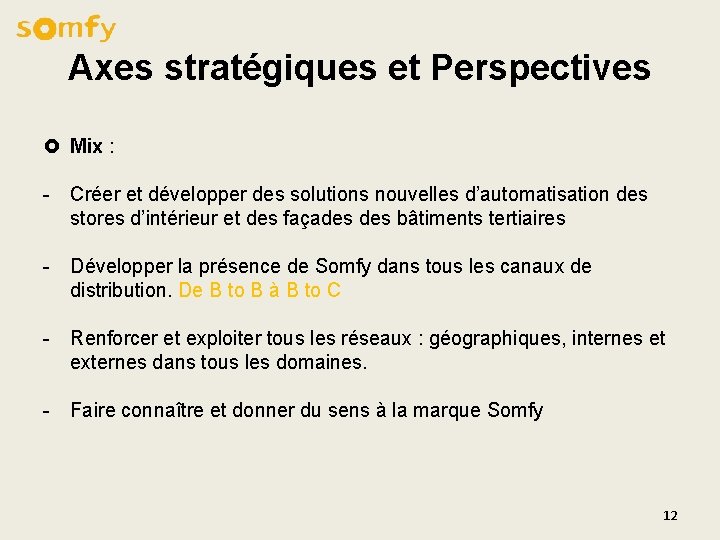 Axes stratégiques et Perspectives £ Mix : - Créer et développer des solutions nouvelles Axes stratégiques et Perspectives £ Mix : - Créer et développer des solutions nouvelles