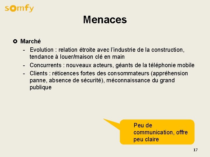 Menaces £ Marché - Evolution : relation étroite avec l’industrie de la construction, tendance Menaces £ Marché - Evolution : relation étroite avec l’industrie de la construction, tendance