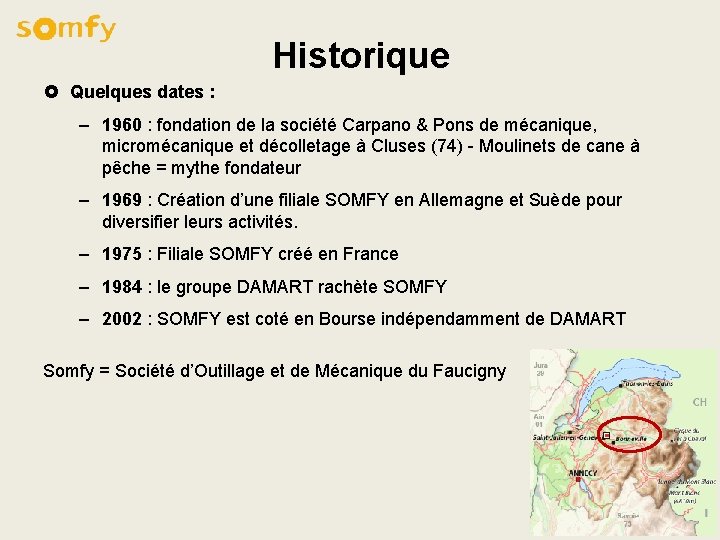 Historique £ Quelques dates : – 1960 : fondation de la société Carpano & Historique £ Quelques dates : – 1960 : fondation de la société Carpano &
