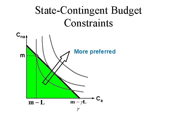 State-Contingent Budget Constraints Cna m More preferred Ca 