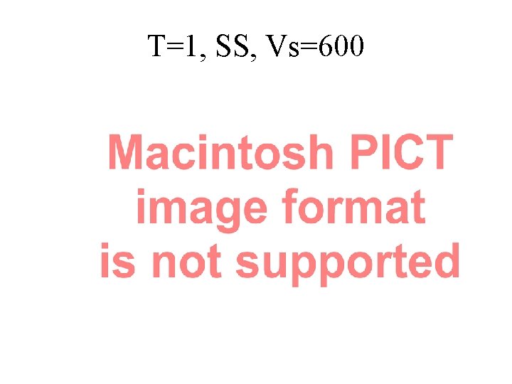 T=1, SS, Vs=600 