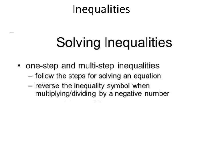 Inequalities 