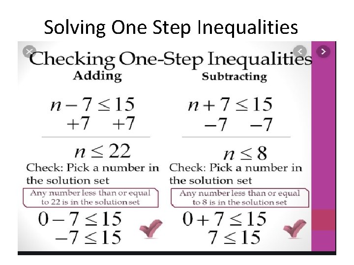 Solving One Step Inequalities 