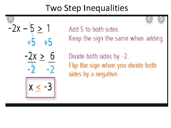 Two Step Inequalities 