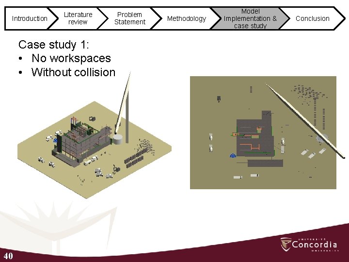 Introduction Literature review Problem Statement Case study 1: • No workspaces • Without collision