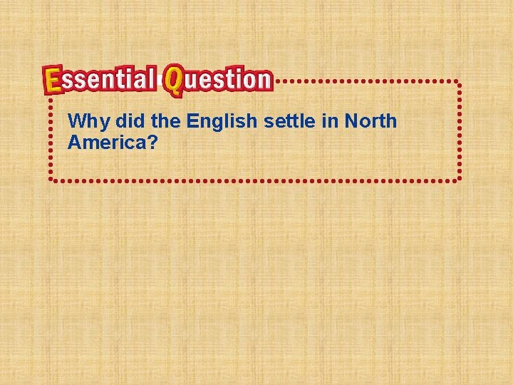 Why did the English settle in North America? 