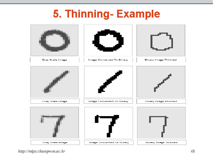 5. Thinning- Example http: //mips. changwon. ac. kr 48 