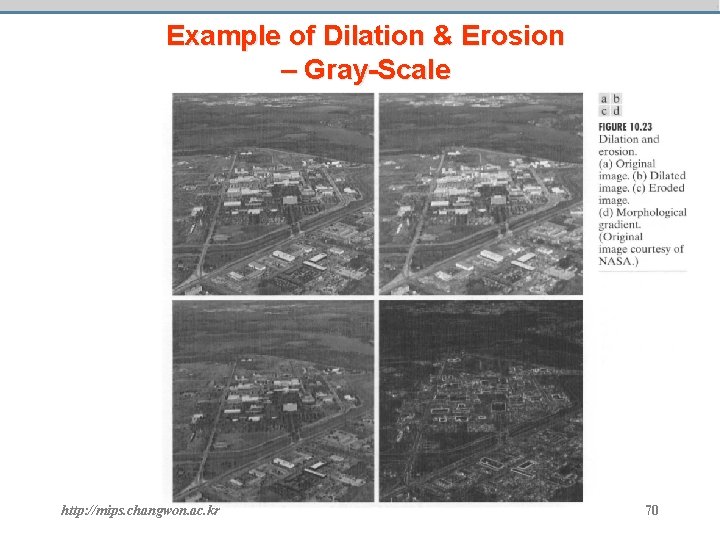 Example of Dilation & Erosion – Gray-Scale http: //mips. changwon. ac. kr 70 