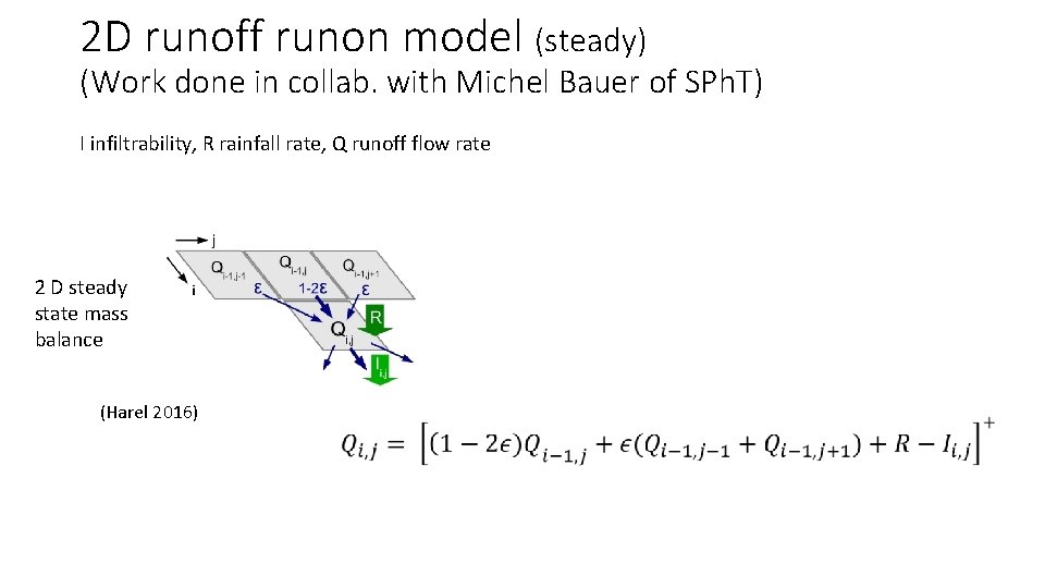 2 D runoff runon model (steady) (Work done in collab. with Michel Bauer of