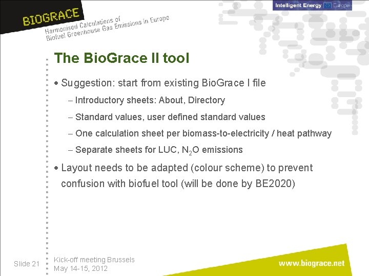 The Bio. Grace II tool · Suggestion: start from existing Bio. Grace I file