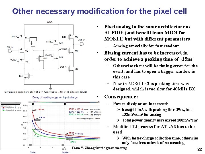 Other necessary modification for the pixel cell • Pixel analog in the same architecture
