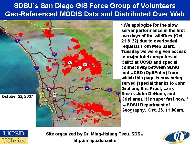 SDSU’s San Diego GIS Force Group of Volunteers Geo-Referenced MODIS Data and Distributed Over