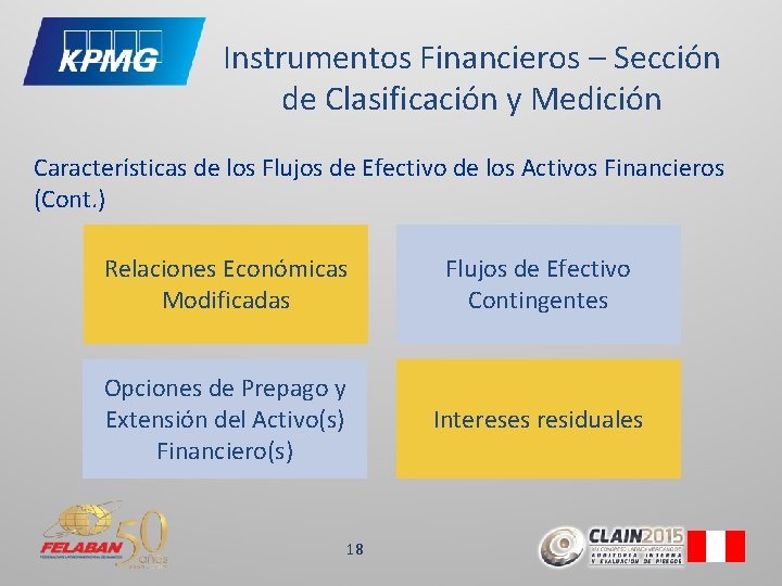 Instrumentos Financieros – Sección de Clasificación y Medición Características de los Flujos de Efectivo