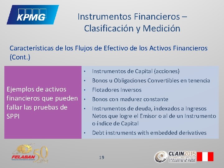 Instrumentos Financieros – Clasificación y Medición Características de los Flujos de Efectivo de los