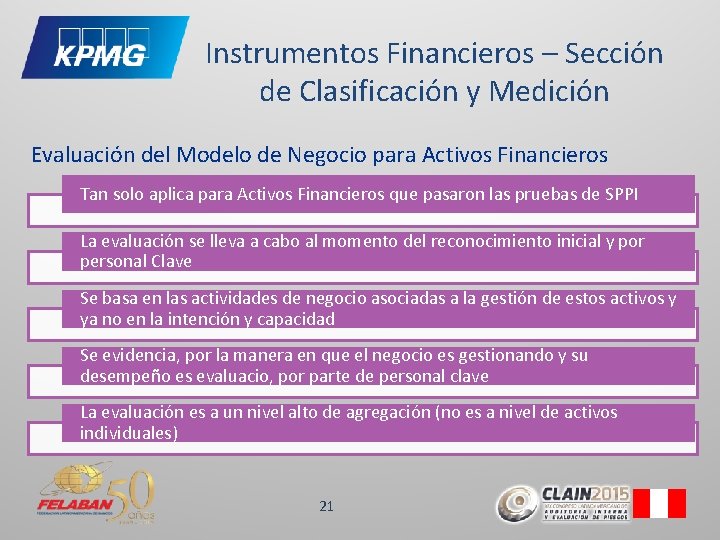 Instrumentos Financieros – Sección de Clasificación y Medición Evaluación del Modelo de Negocio para