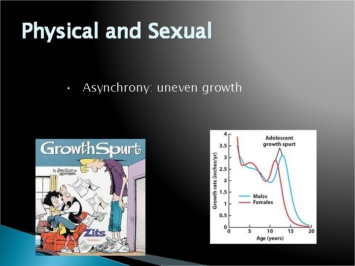 Physical and Sexual • Asynchrony: uneven growth 