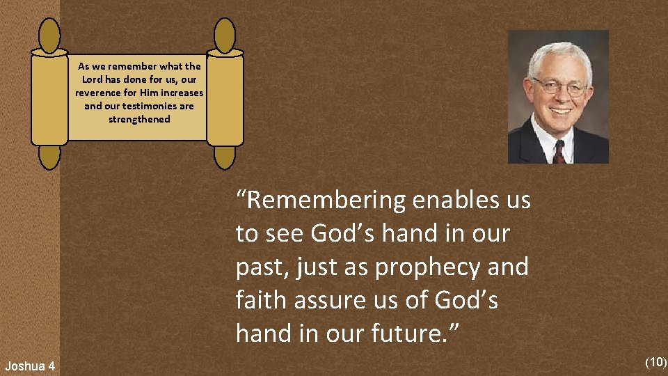 As we remember what the Lord has done for us, our reverence for Him As we remember what the Lord has done for us, our reverence for Him