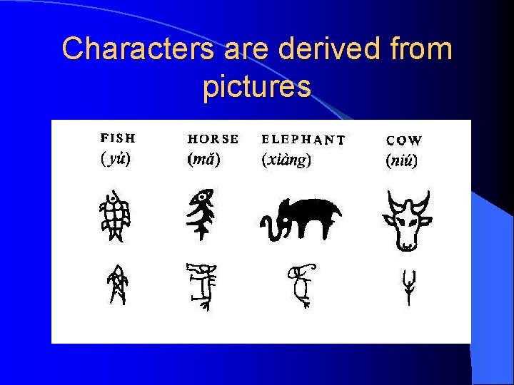 Characters are derived from pictures 