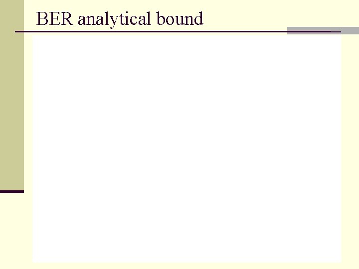 BER analytical bound 