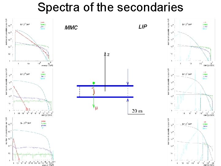 Spectra of the secondaries MMC MUM LOH LIP Spectra of the secondaries MMC MUM LOH LIP