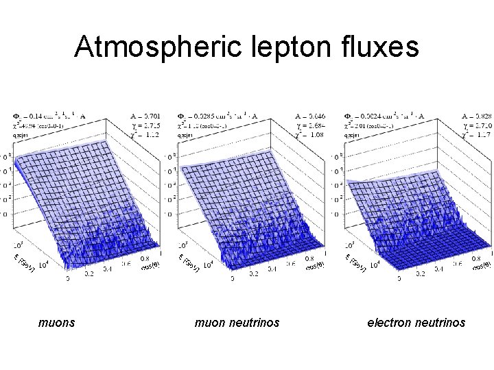 Atmospheric lepton fluxes muon neutrinos electron neutrinos Atmospheric lepton fluxes muon neutrinos electron neutrinos