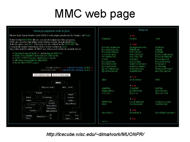 MMC web page http: //icecube. wisc. edu/~dima/work/MUONPR/ MMC web page http: //icecube. wisc. edu/~dima/work/MUONPR/