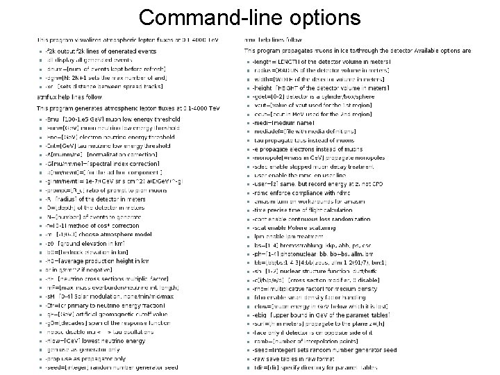 Command-line options Command-line options