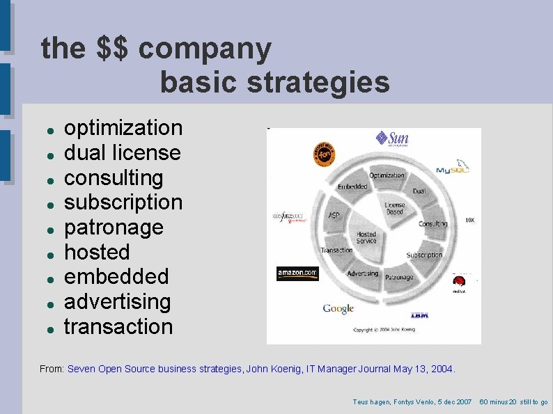 the $$ company basic strategies optimization dual license consulting subscription patronage hosted embedded advertising