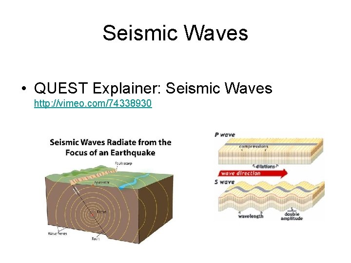 Seismic Waves • QUEST Explainer: Seismic Waves http: //vimeo. com/74338930 