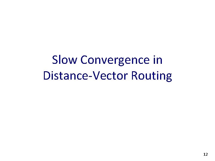 Slow Convergence in Distance-Vector Routing 12 