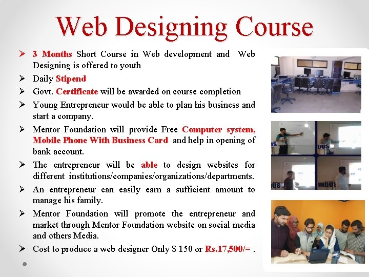 Web Designing Course Ø 3 Months Short Course in Web development and Web Designing