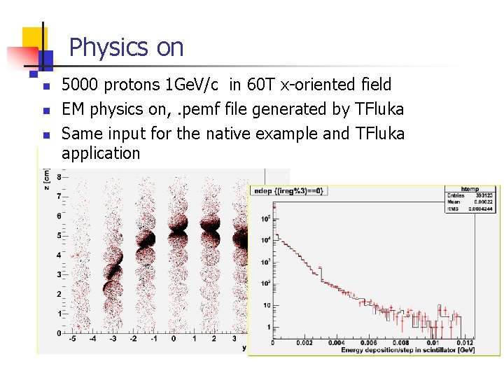 Physics on n 5000 protons 1 Ge. V/c in 60 T x-oriented field EM