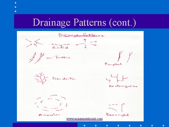 Drainage Patterns (cont. ) www. assignmentpoint. com 