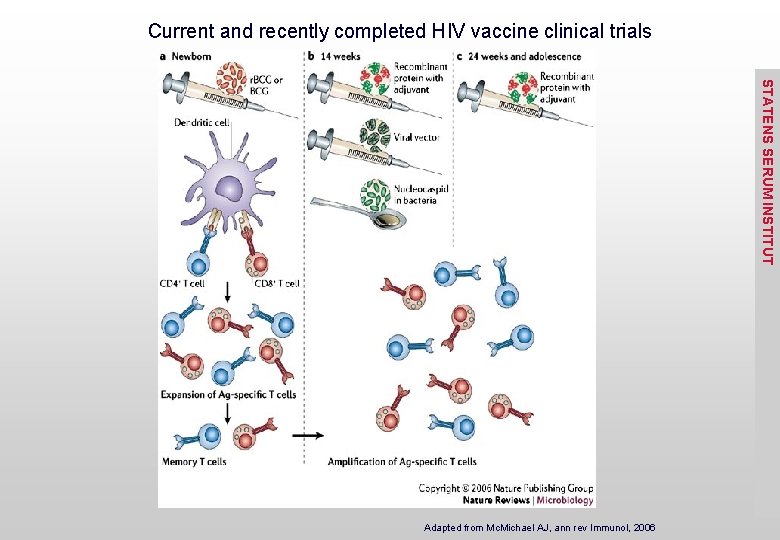 Current and recently completed HIV vaccine clinical trials STATENS SERUM INSTITUT Adapted from Mc.