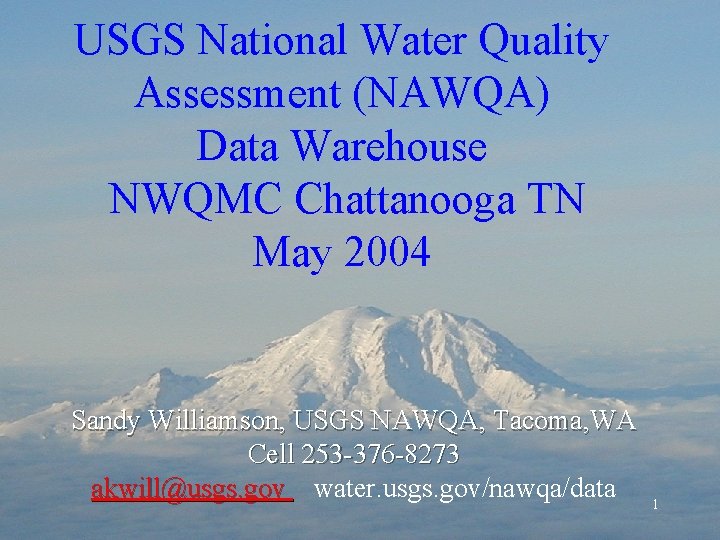 USGS National Water Quality Assessment (NAWQA) Data Warehouse NWQMC Chattanooga TN May 2004 Sandy