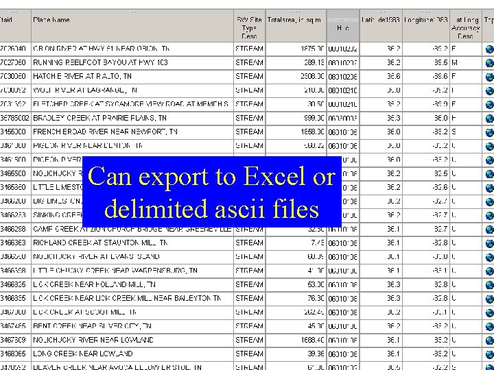 Can export to Excel or delimited ascii files 17 Can export to Excel or delimited ascii files 17