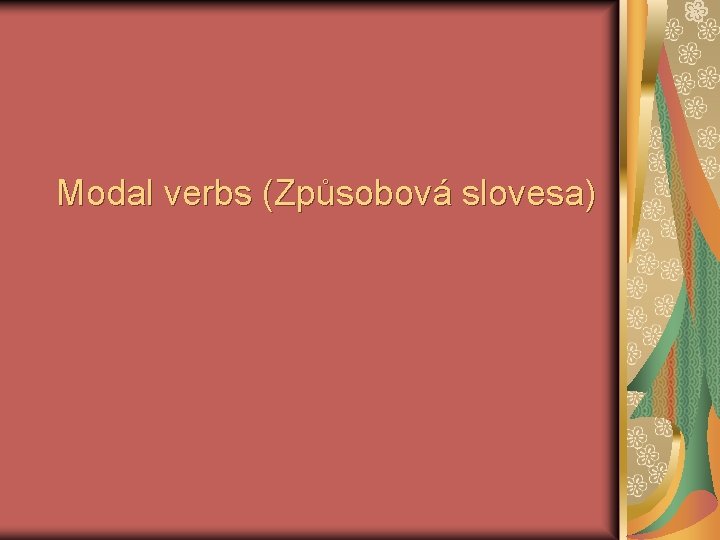 Modal verbs (Způsobová slovesa) 