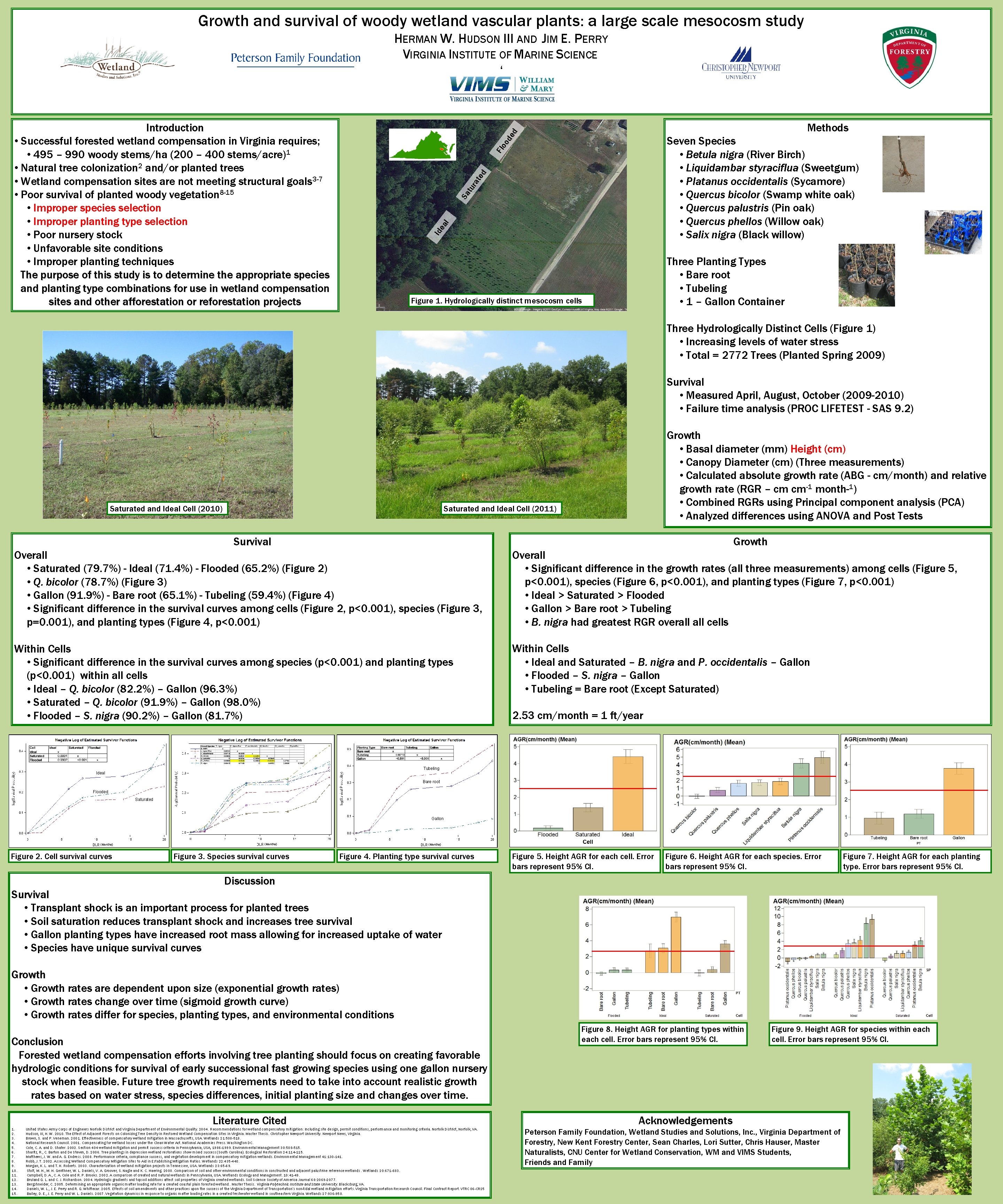 Growth and survival of woody wetland vascular plants: a large scale mesocosm study HERMAN