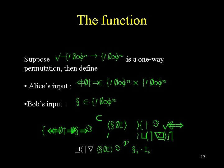 The function n ! f 0 ; 1 n g g p: f 0