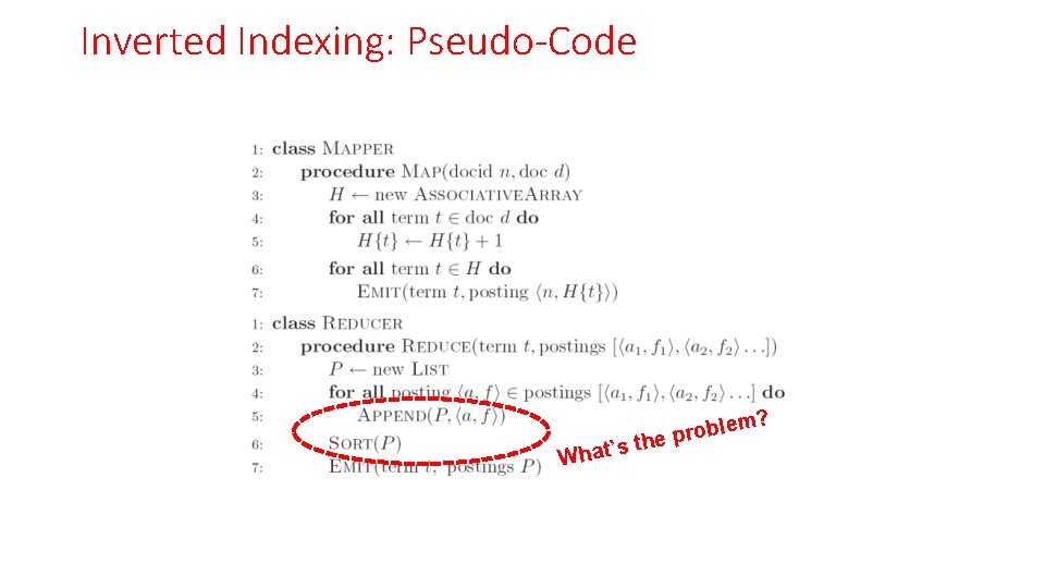 Inverted Indexing: Pseudo-Code s What’ ? m e l b o the pr 