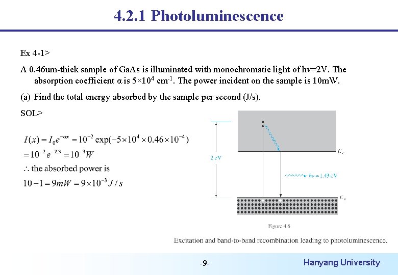 4. 2. 1 Photoluminescence Ex 4 -1> A 0. 46 um-thick sample of Ga.