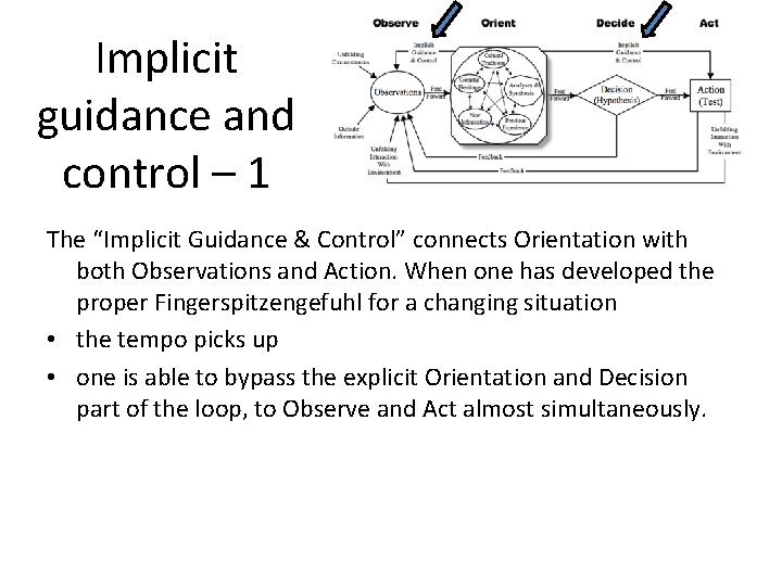 Implicit guidance and control – 1 The “Implicit Guidance & Control” connects Orientation with