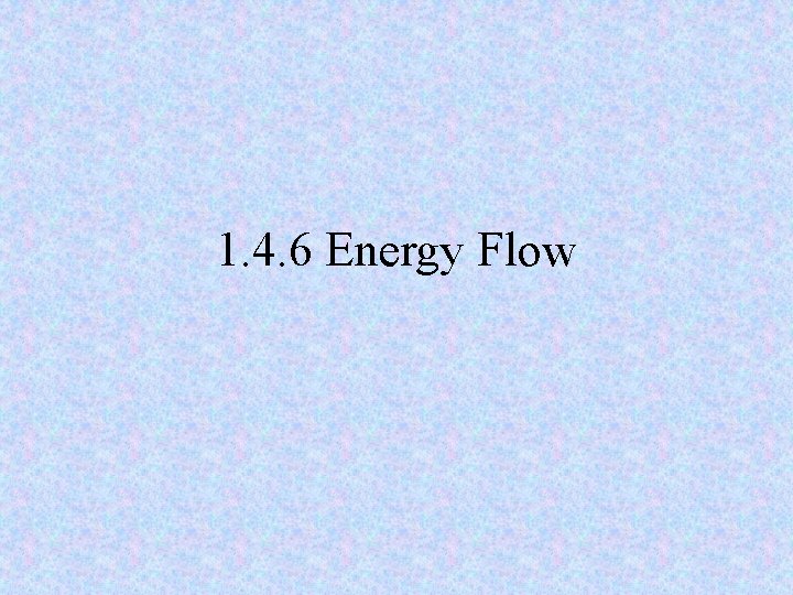 1. 4. 6 Energy Flow 