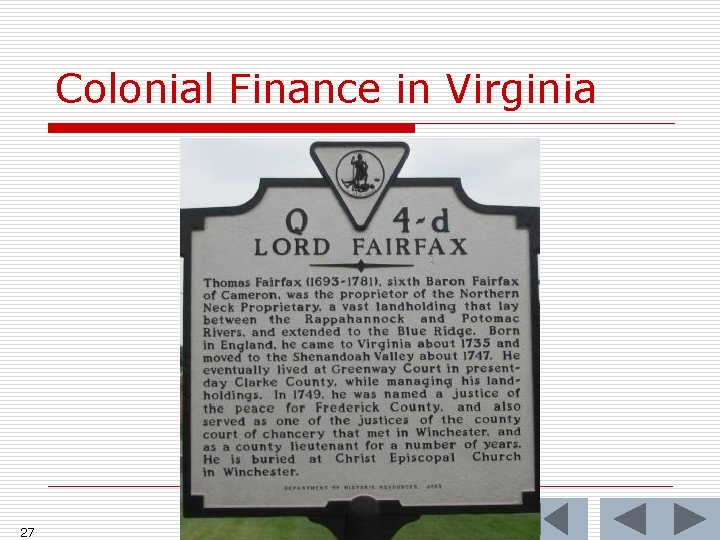 Colonial Finance in Virginia 27 