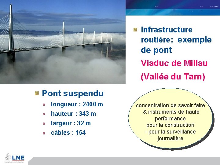 road transport Infrastructure routière: exemple de pont Viaduc de Millau (Vallée du Tarn) Pont