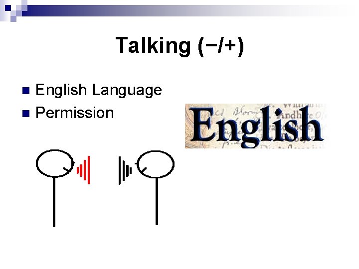 Talking (−/+) English Language n Permission n 